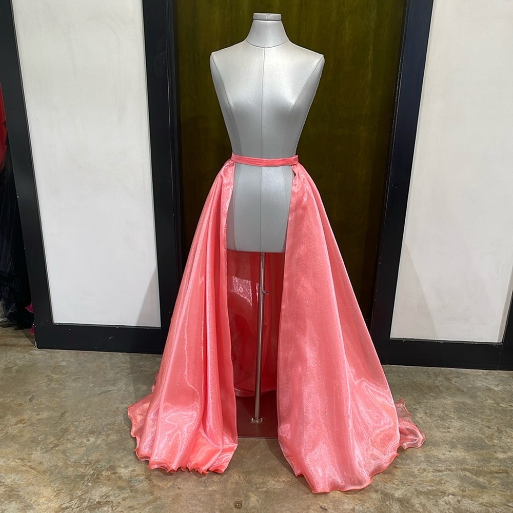 Ava Presley Overskirt - Bright Coral